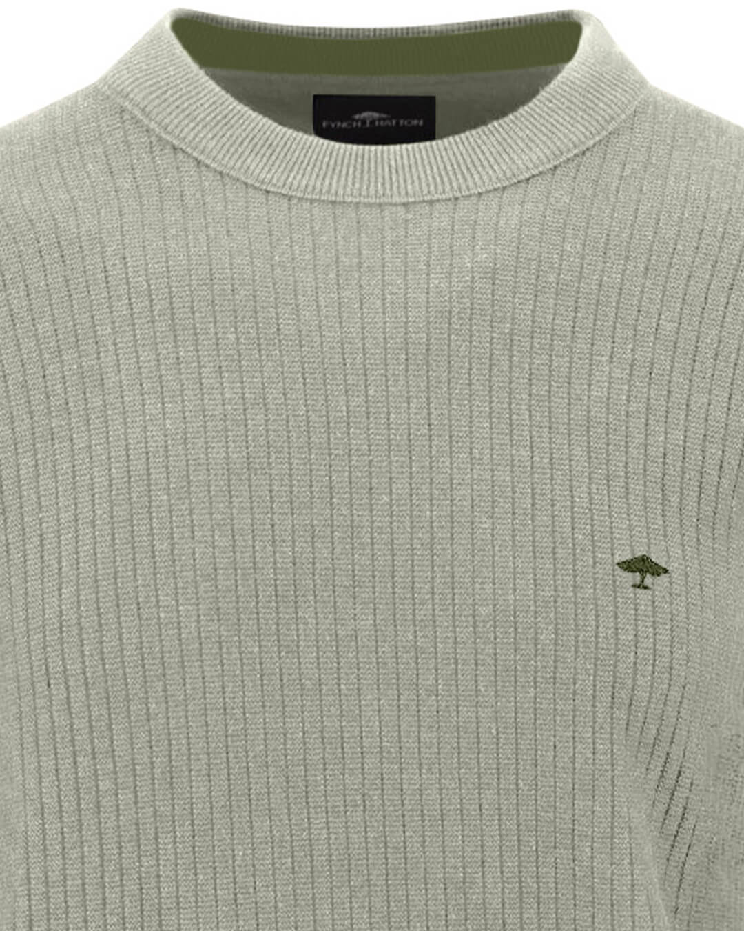 Fynch-Hatton Jumpers Fynch-Hatton Terracotta Ribbed Crew Neck Jumper