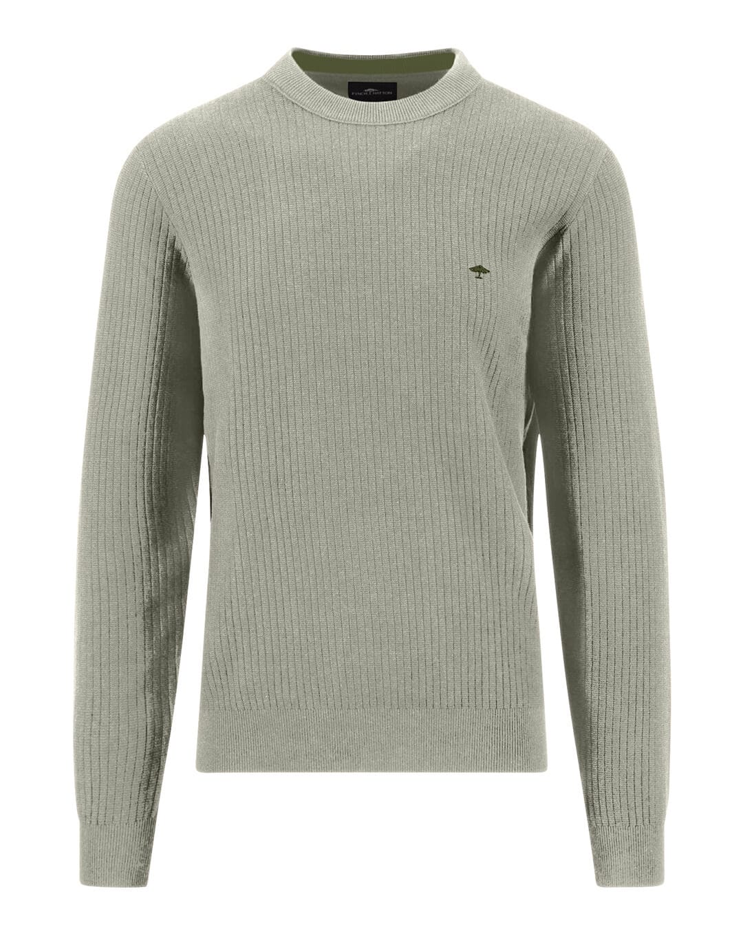 Fynch-Hatton Jumpers Fynch-Hatton Terracotta Ribbed Crew Neck Jumper