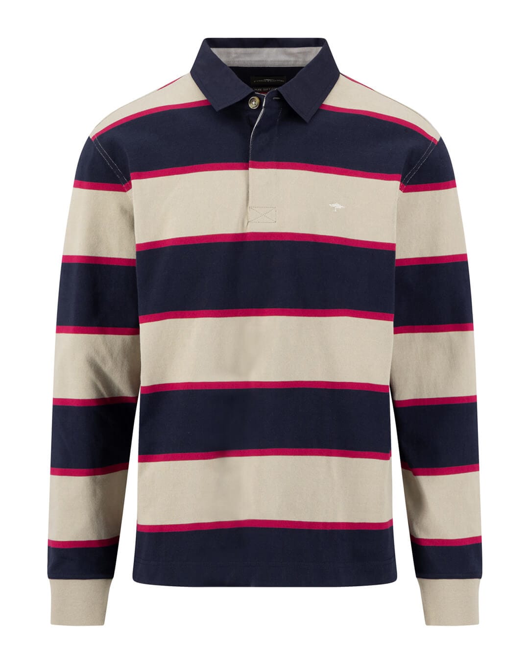 Fynch-Hatton Jumpers Fynch-Hatton Terracotta Striped Interlock Rugby Jumper