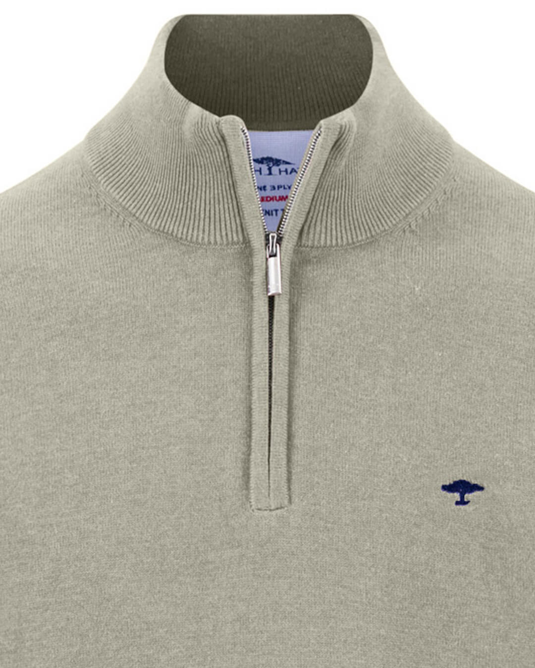 Fynch-Hatton Jumpers Fynch-Hatton Terracotta Superfine Half-Zip Jumper