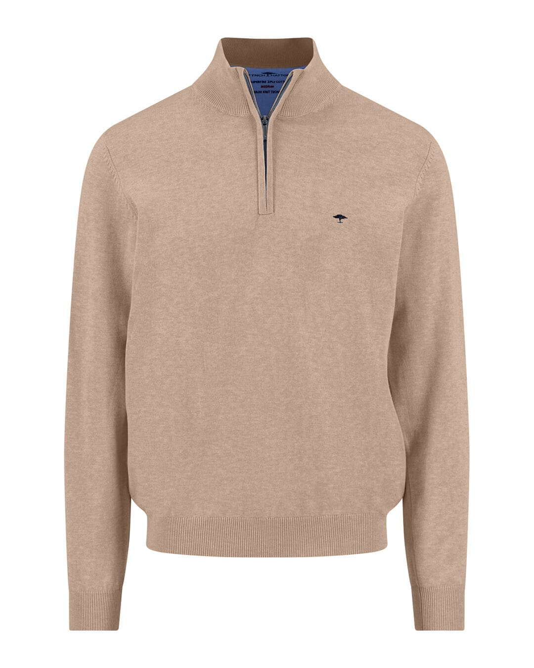 Fynch-Hatton Jumpers Fynch-Hatton Troyer-Zip Superfine Taupe