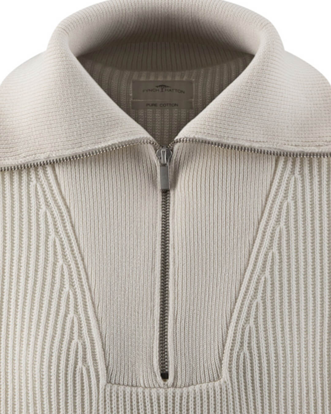 Fynch-Hatton Jumpers Fynch-Hatton White Fynch-Hatton Pullover Troyer Cotton Milk F122