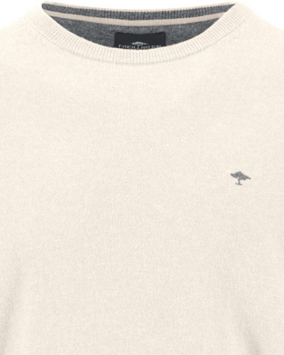 Fynch-Hatton Jumpers Fynch-Hatton White Merino Cashmere Crew Neck Jumper