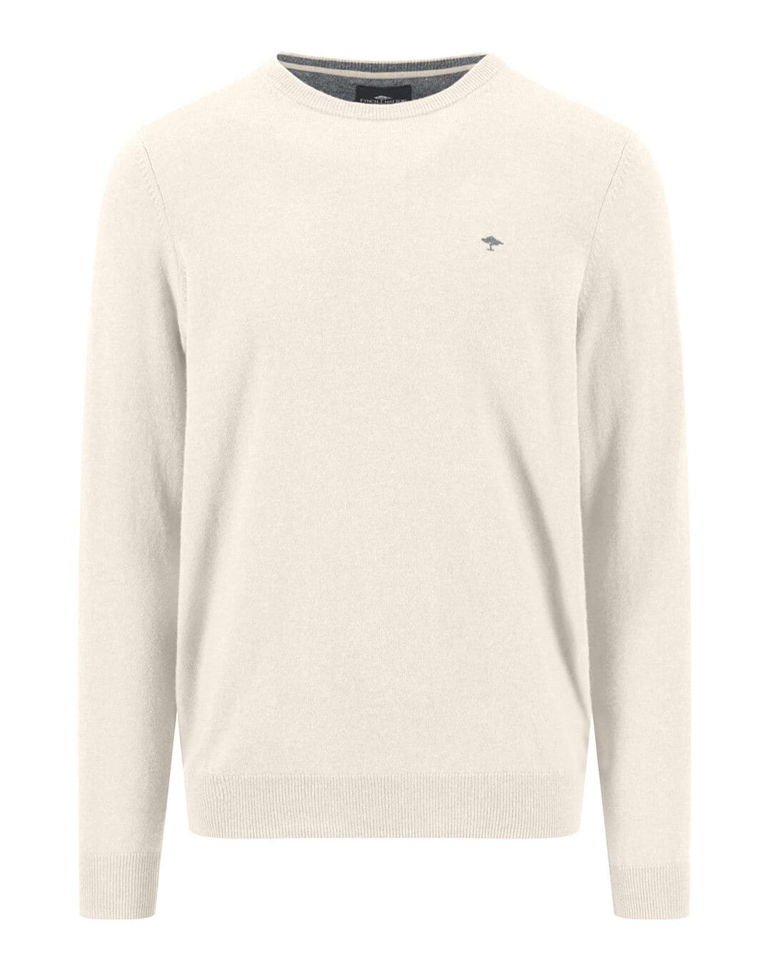 Fynch-Hatton Jumpers Fynch-Hatton White Merino Cashmere Crew Neck Jumper
