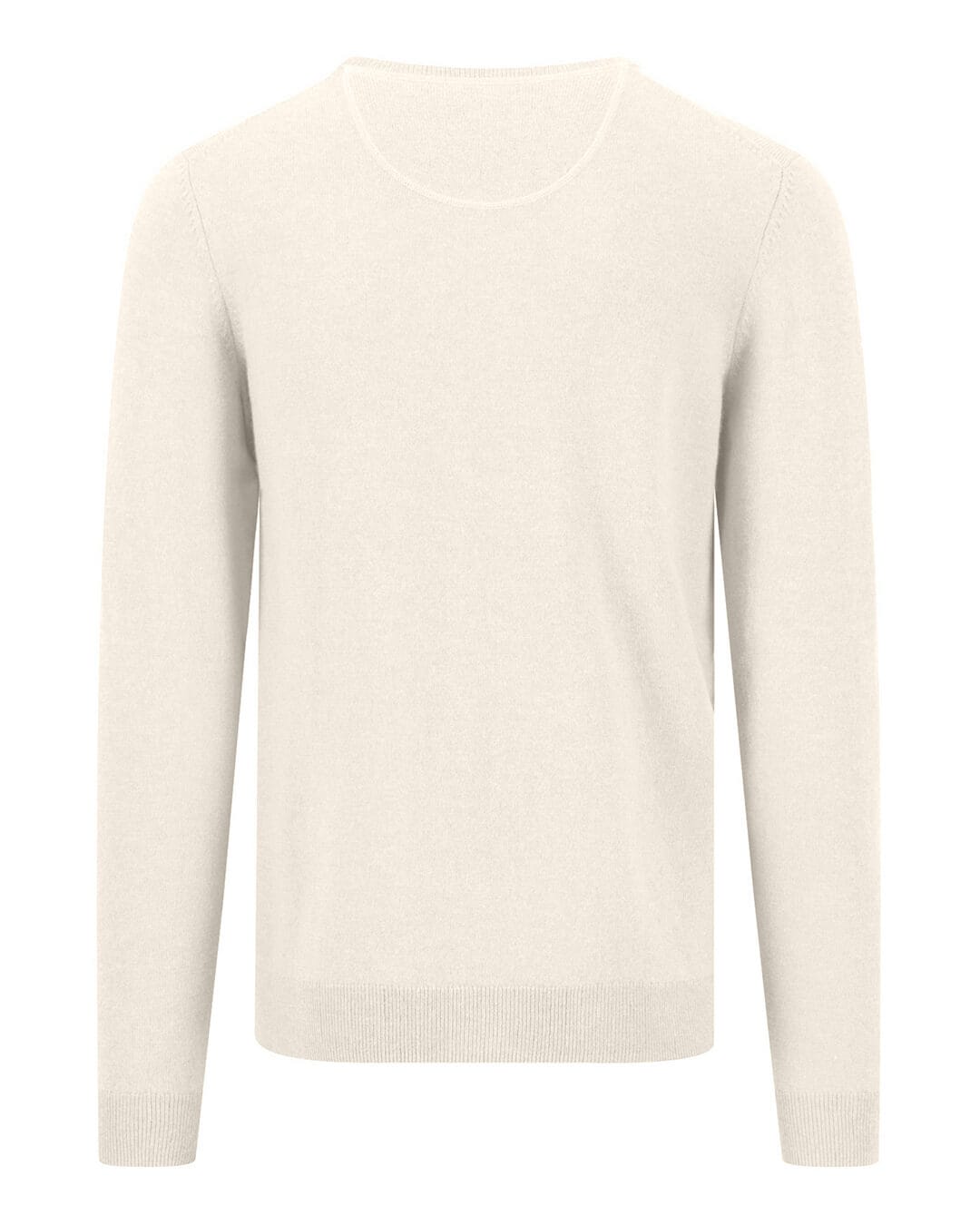 Fynch-Hatton Jumpers Fynch-Hatton White Merino Cashmere Crew Neck Jumper