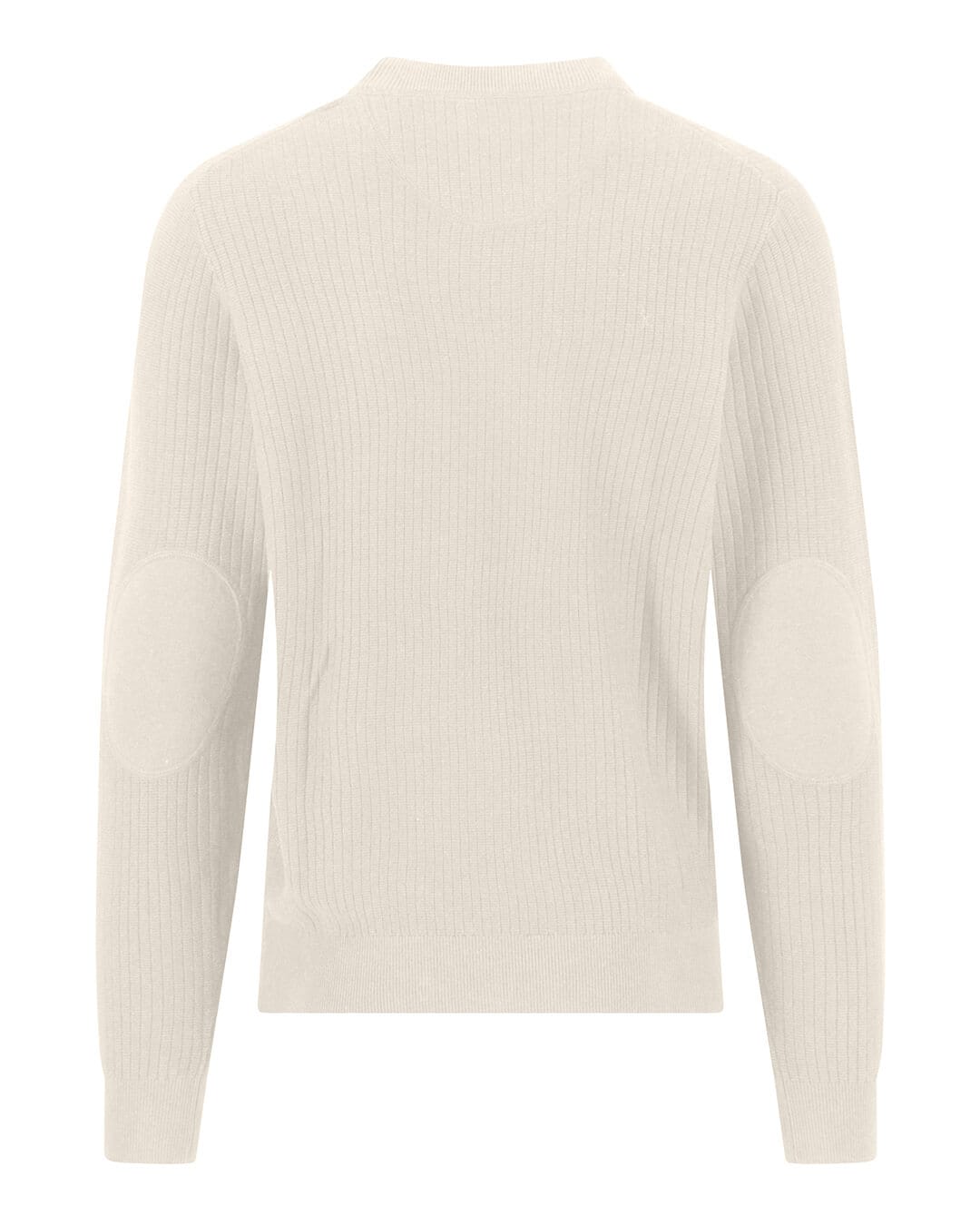 Fynch-Hatton Jumpers Fynch-Hatton White Ribbed Crew Neck Jumper