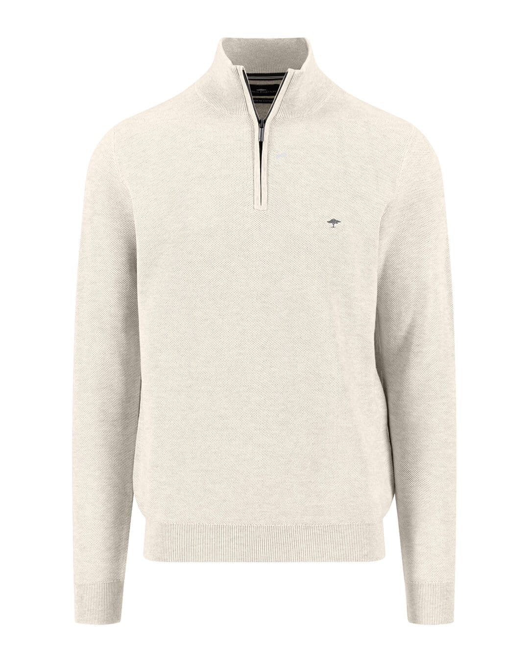 Fynch-Hatton Jumpers Fynch-Hatton White Structure Half-Zip Jumper