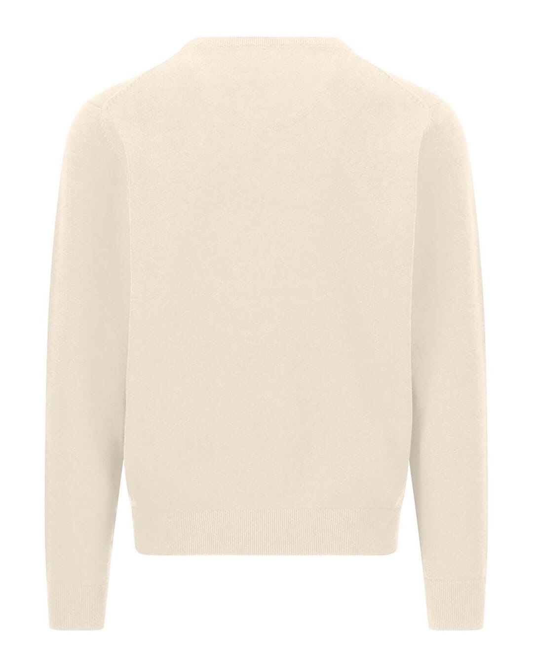 Fynch-Hatton Jumpers Fynch-Hatton White Superfine Crew Neck Jumper