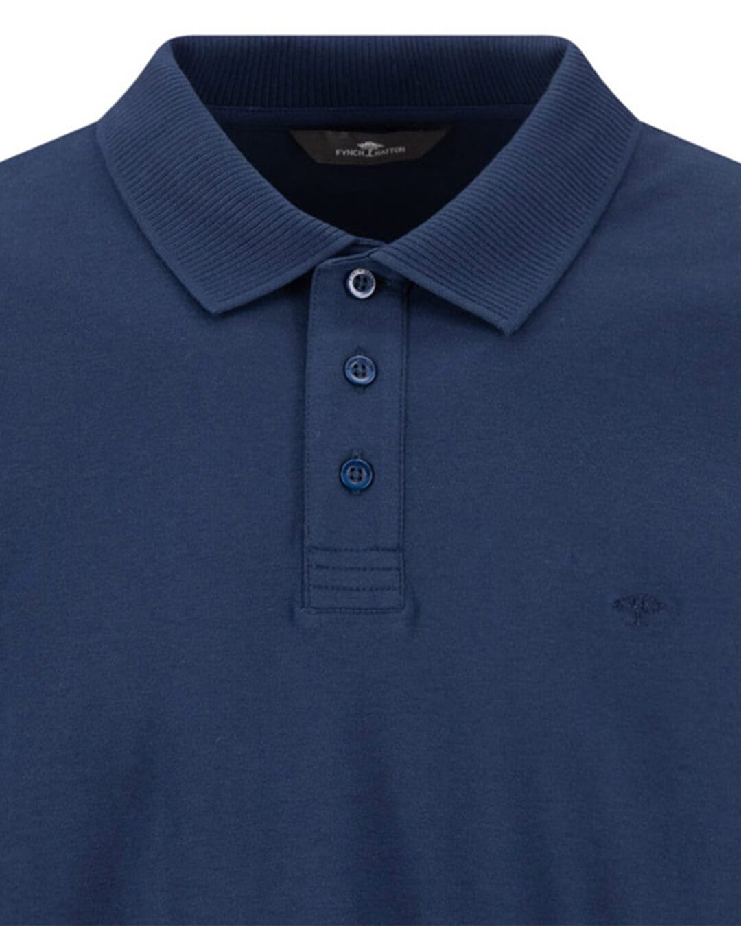 Fynch-Hatton Polo Shirts Fynch-Hatton Blue Fynch-Hatton Polo Ls Compact Cotton Ink Blue F661