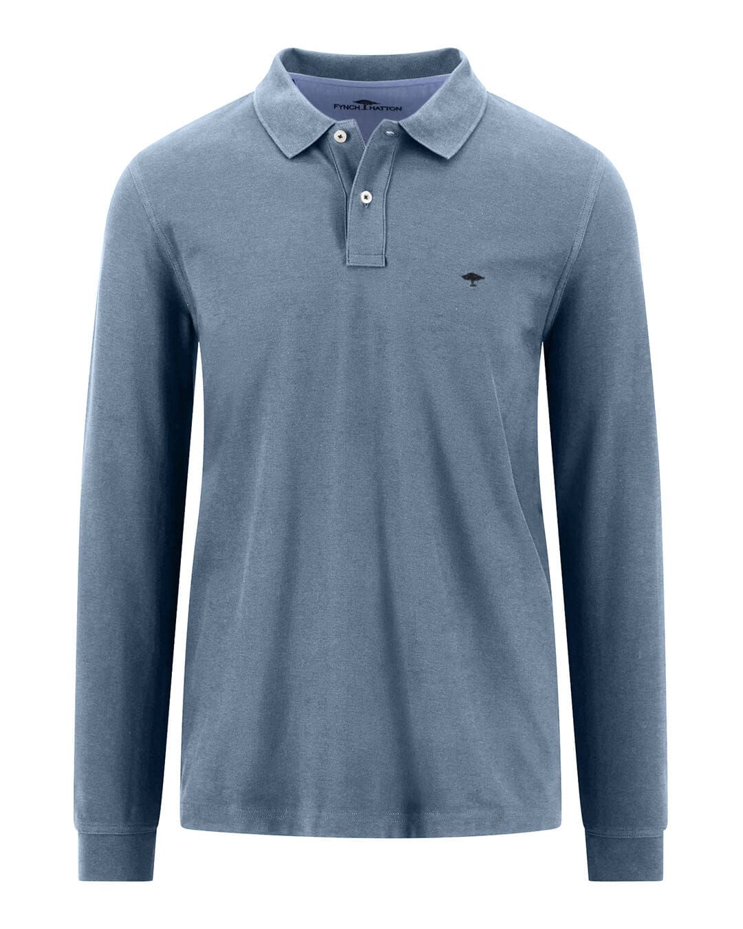 Fynch-Hatton Polo Shirts Fynch-Hatton Blue Fynch-Hatton Polo Ls Premium Cotton Air Blue F660