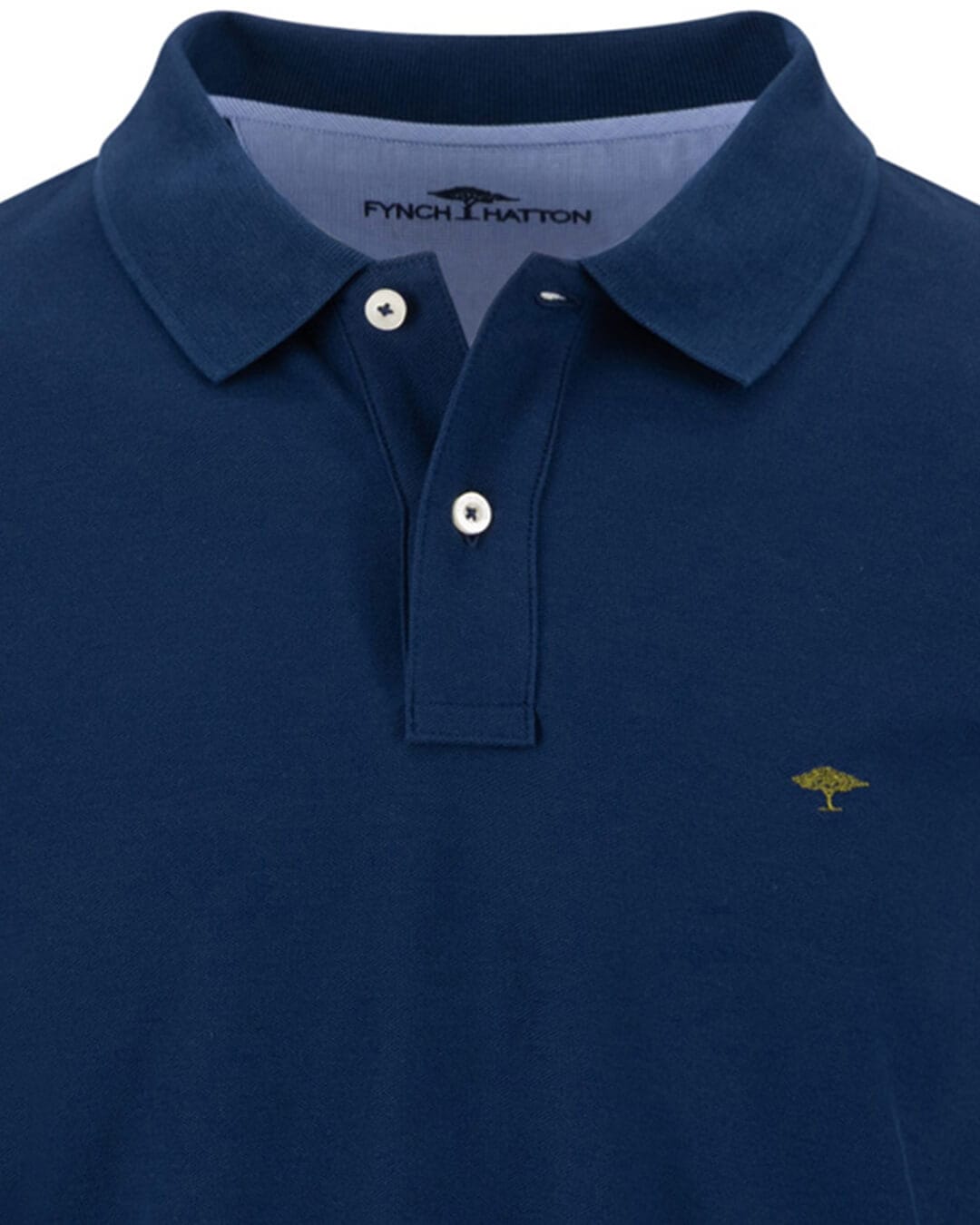 Fynch-Hatton Polo Shirts Fynch-Hatton Blue Fynch-Hatton Polo Ls Premium Cotton Ink Blue F661