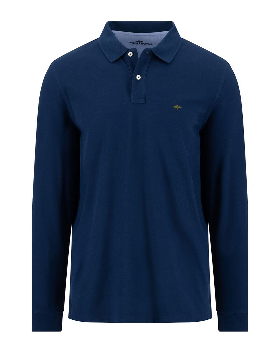 Fynch-Hatton Polo Shirts Fynch-Hatton Blue Fynch-Hatton Polo Ls Premium Cotton Ink Blue F661