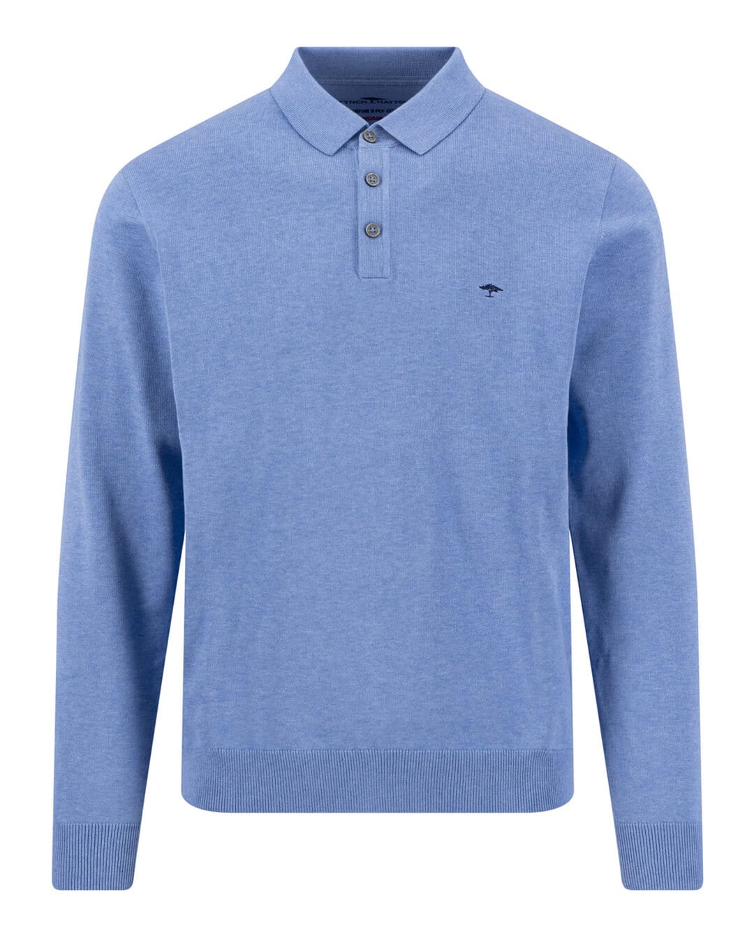 Fynch-Hatton Polo Shirts Fynch-Hatton Blue Fynch-Hatton Polo Ls Superfine Crystal Blue F604