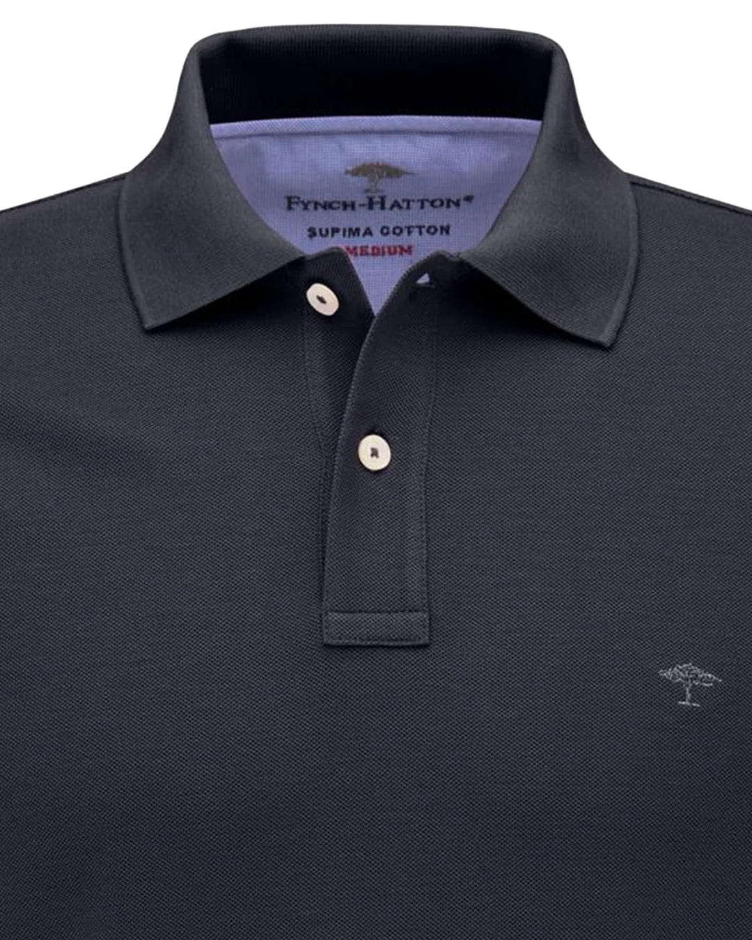 Fynch-Hatton Polo Shirts Fynch-Hatton Classic Supima Cotton Navy Polo Shirt