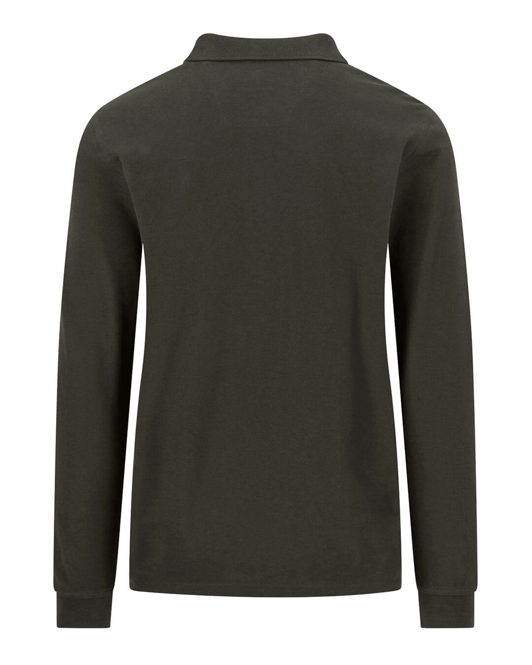 Fynch-Hatton Polo Shirts Fynch-Hatton Dark Green Premium Cotton Long Sleeve Polo Shirt