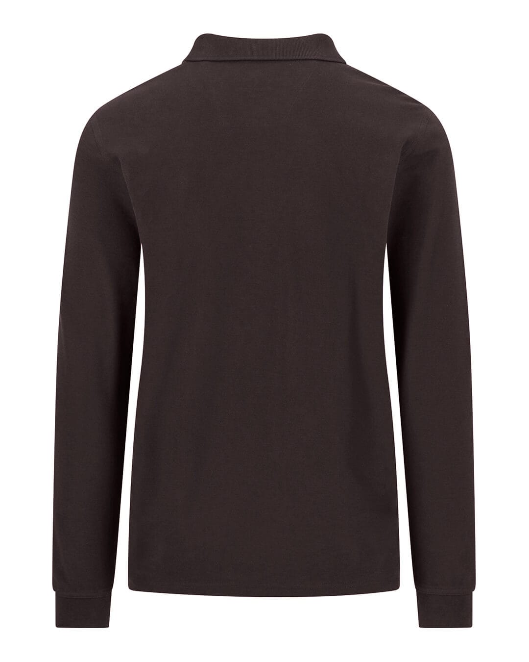 Fynch-Hatton Polo Shirts Fynch-Hatton Dark Taupe Premium Cotton Long Sleeve Polo Shirt
