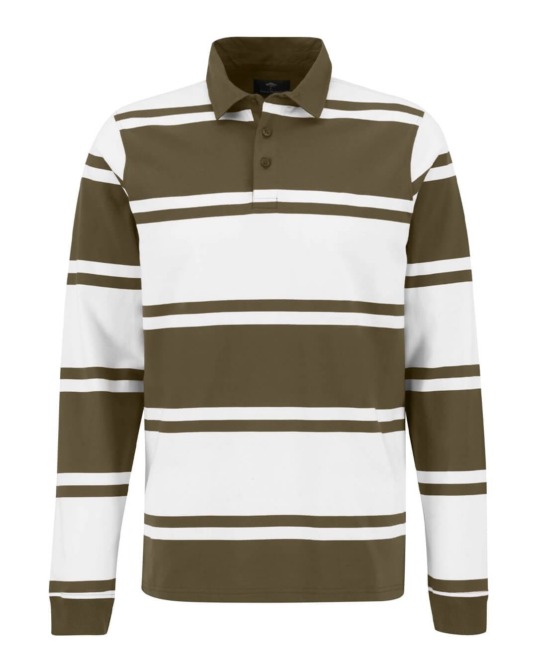 Fynch-Hatton Polo Shirts Fynch-Hatton Green Striped Rugger