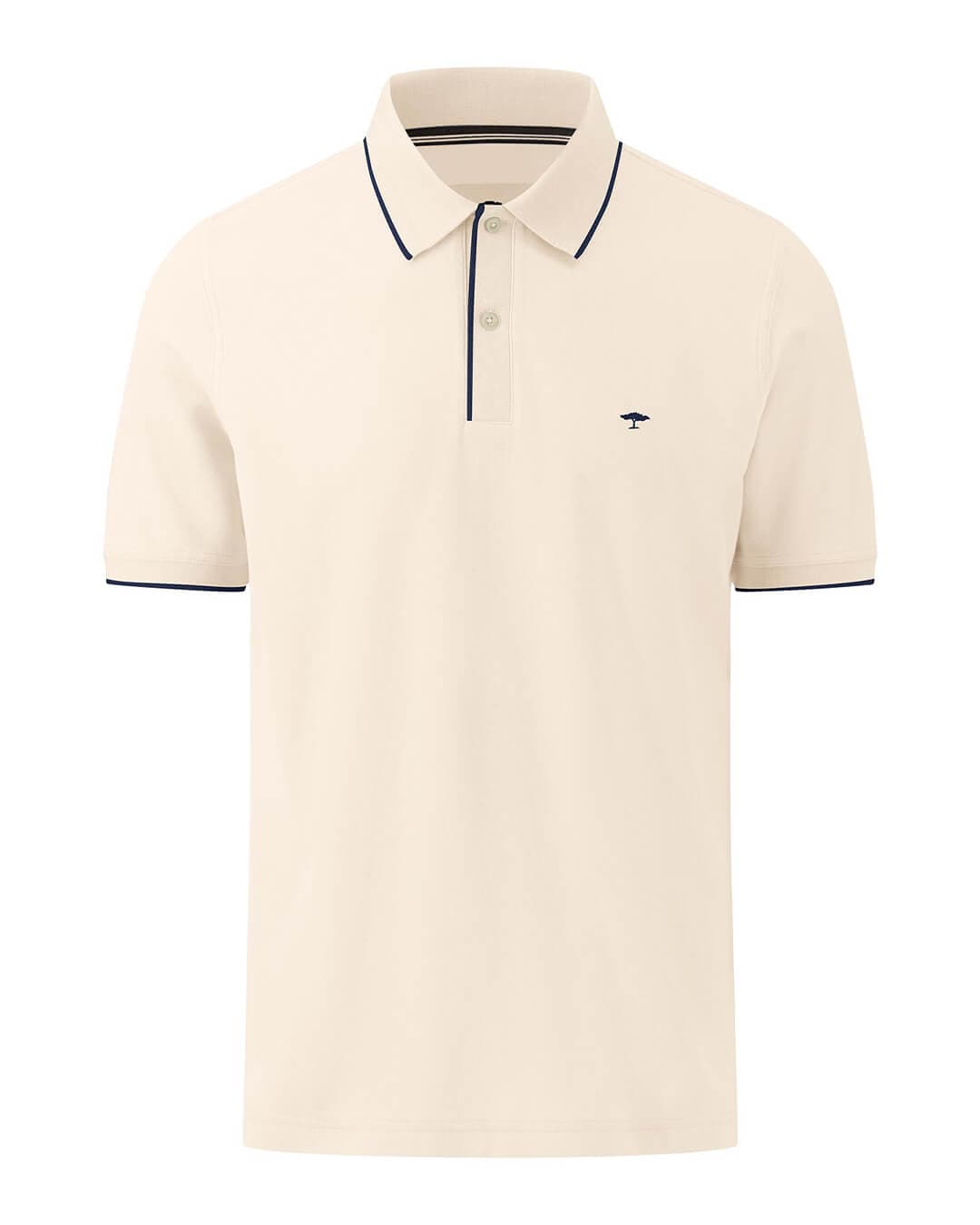 Fynch-Hatton Polo Shirts Fynch-Hatton Off White Modern Fit Supima Cotton Pique Polo Shirt