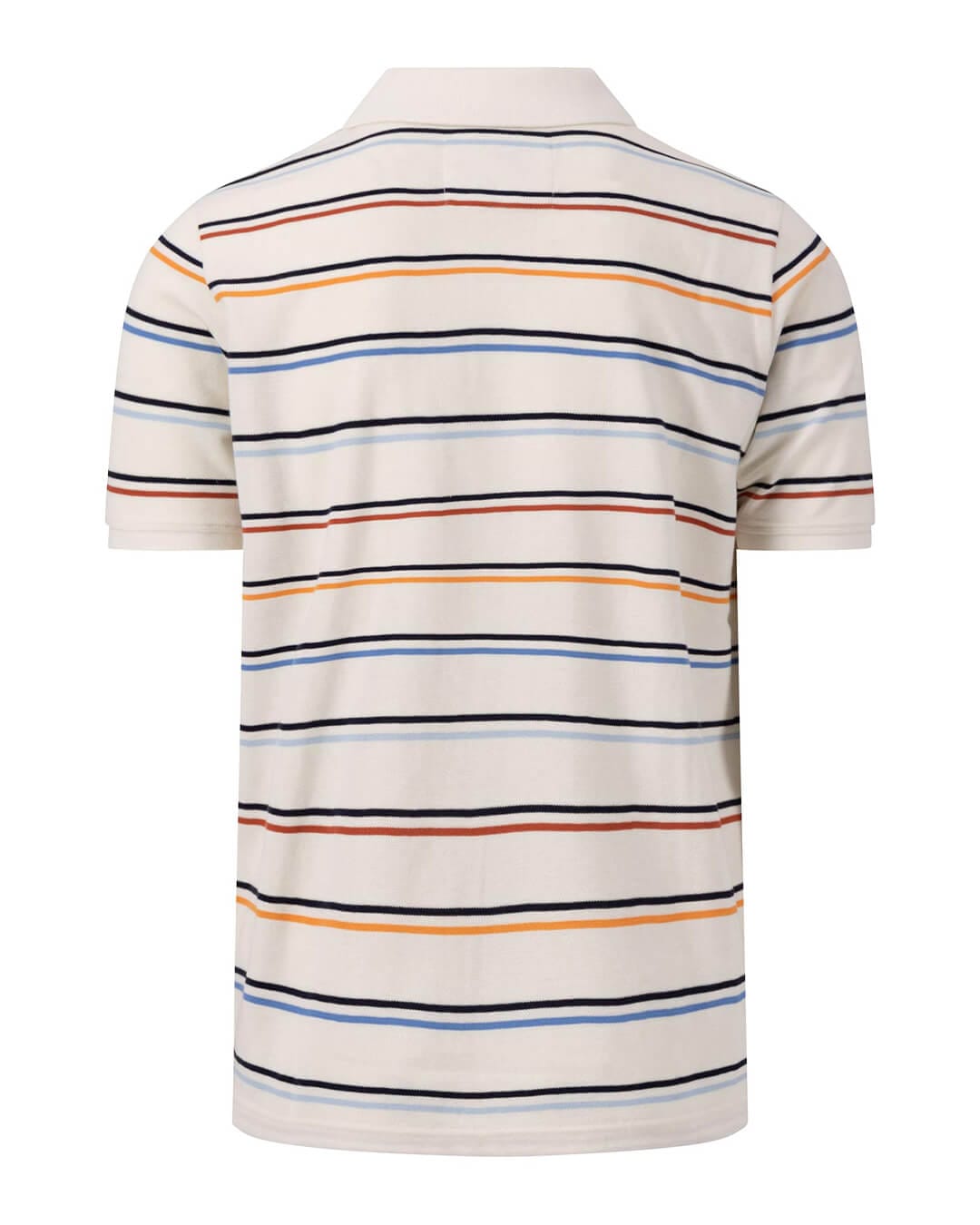 Fynch-Hatton Polo Shirts Fynch-Hatton Off White Striped Supima Cotton Polo Shirt