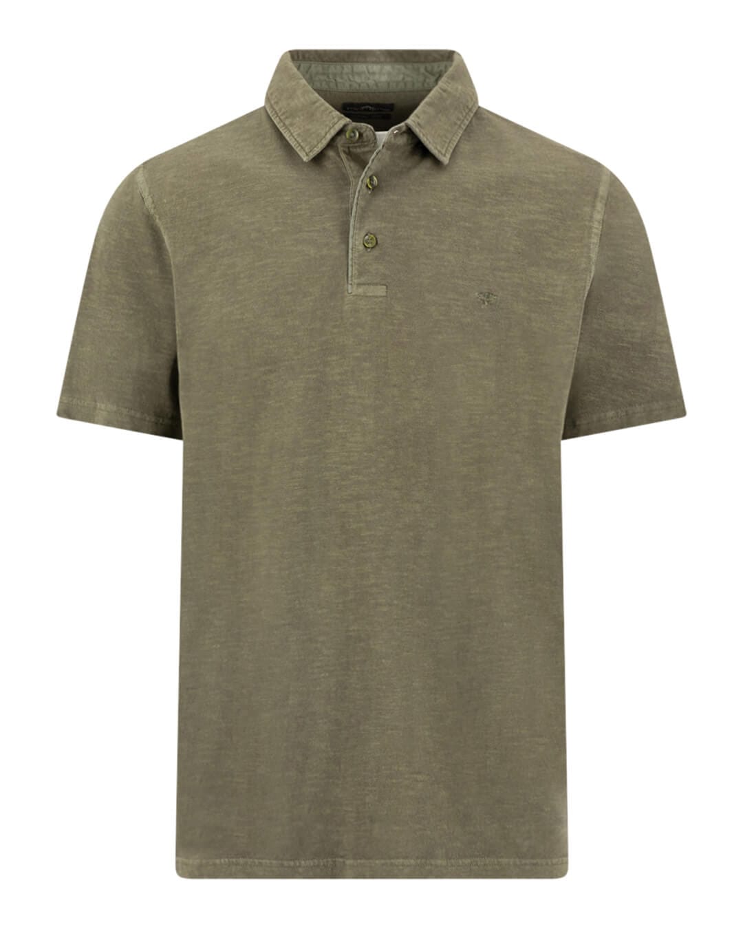 Fynch-Hatton Polo Shirts Fynch-Hatton Polo Garment Dyed Dark Khaki