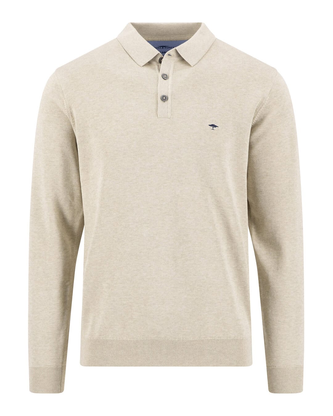 Fynch-Hatton Polo Shirts Fynch-Hatton Terracotta Superfine Long Sleeve Polo Shirt