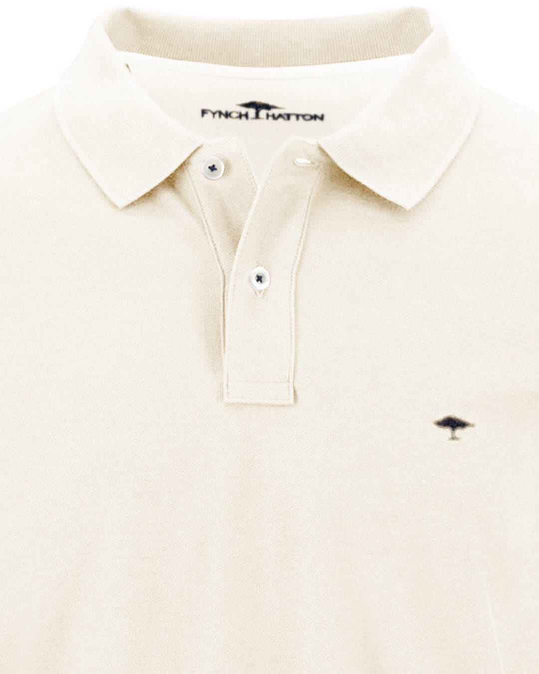 Fynch-Hatton Polo Shirts Fynch-Hatton White Premium Cotton Long Sleeve Polo Shirt