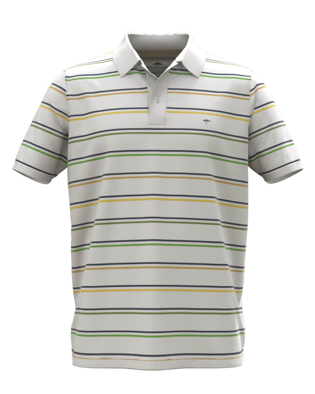 Fynch-Hatton Polo Shirts Fynch-Hatton White Striped Supima Cotton Polo Shirt