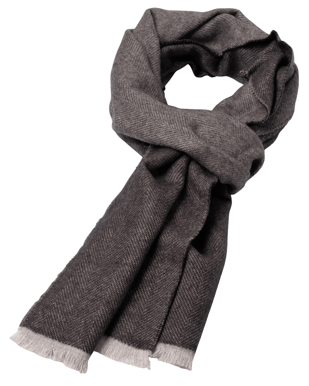 Fynch-Hatton Scarves ONE Fynch-Hatton Charcoal Grey Herringbone Wool Scarf