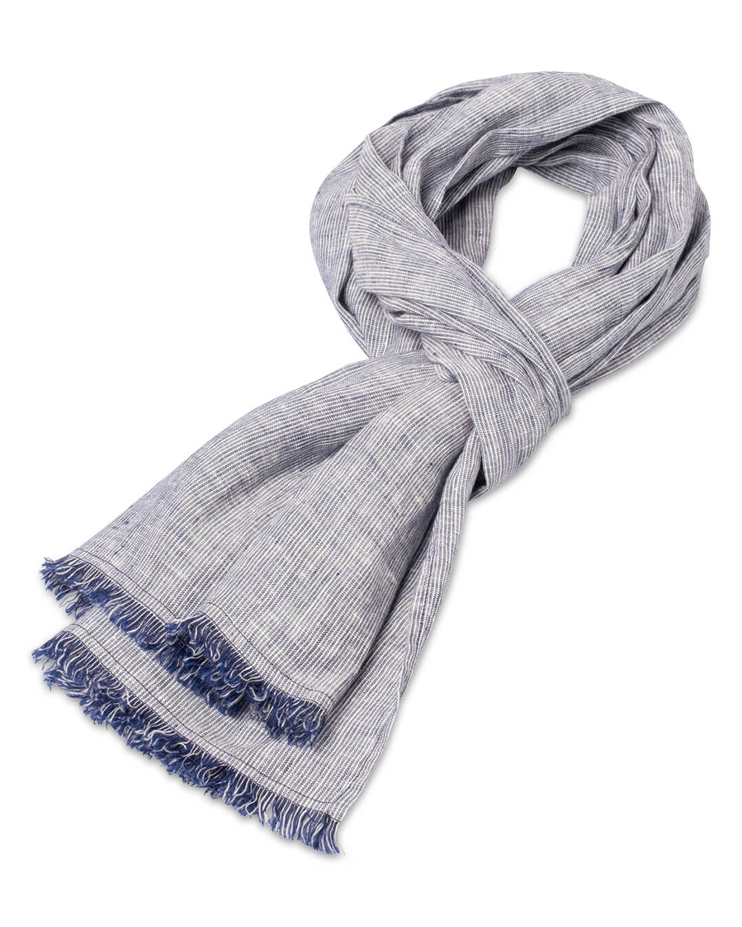 Fynch-Hatton Scarves One Size Fynch-Hatton Linen Scarf Stripes Navy