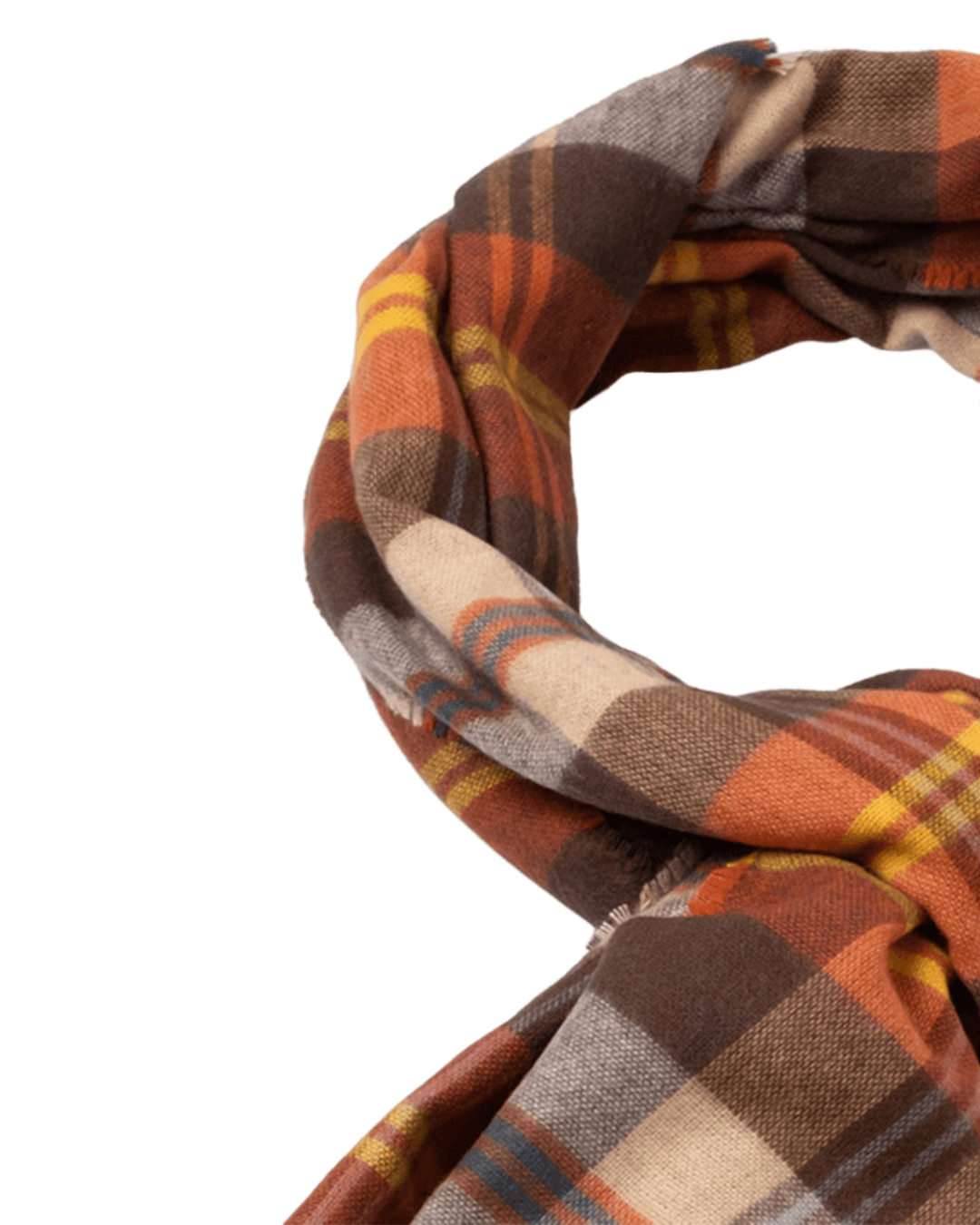 Fynch-Hatton Scarves ONE Fynch-Hatton Terracotta Soft Check Scarf