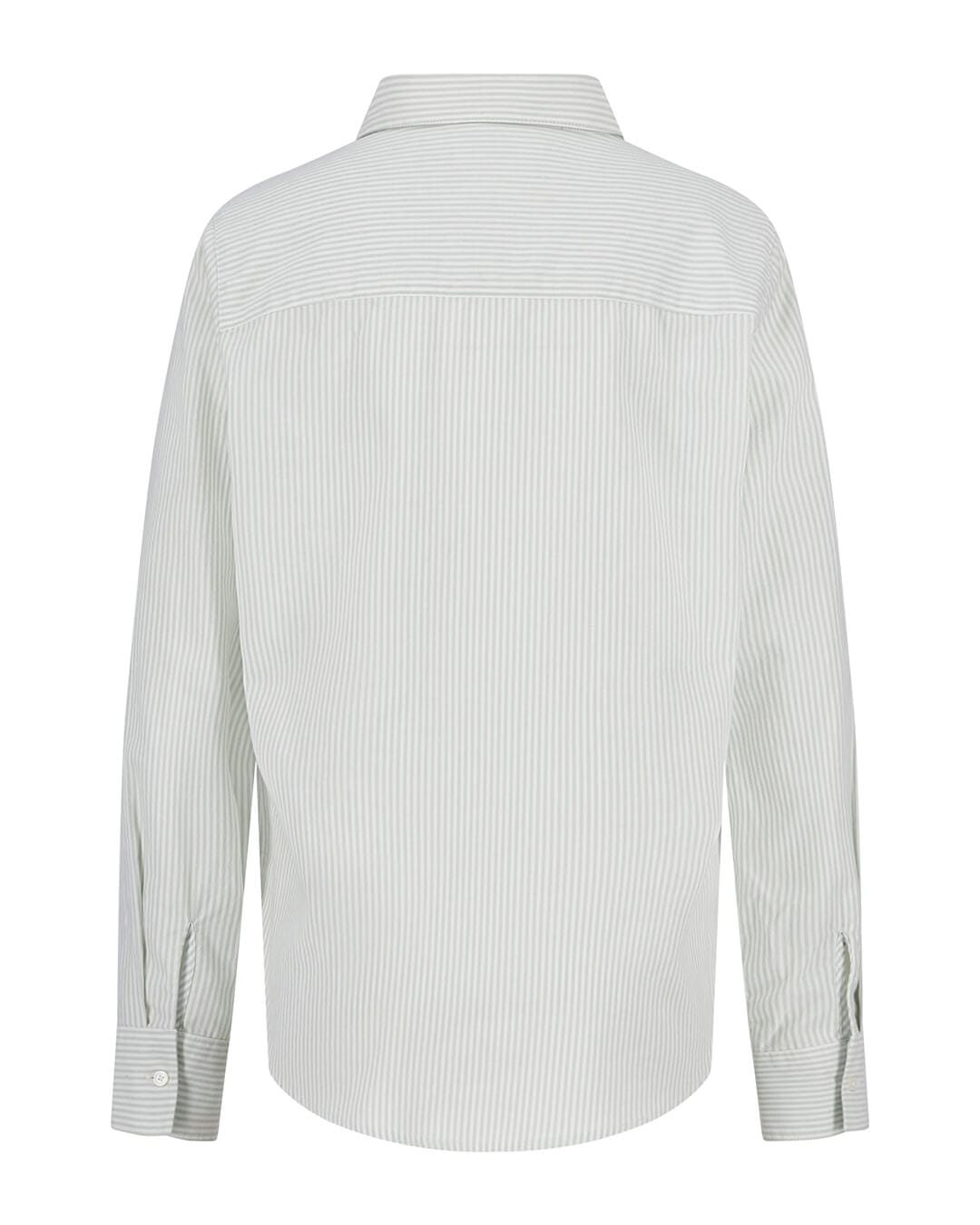 Fynch-Hatton Shirts Fynch-Hatton Blouse Cl Oxford Stripe Sage Green