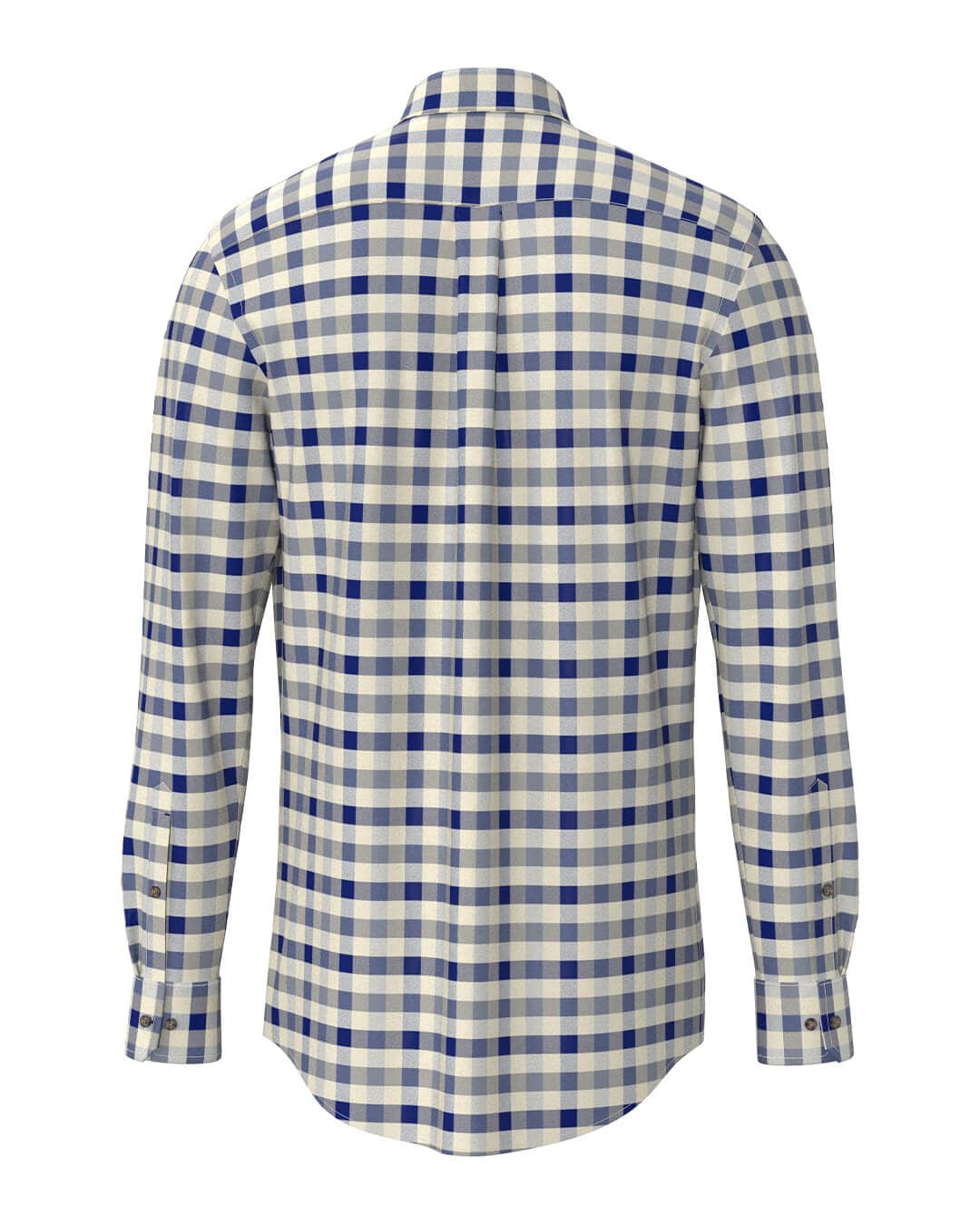 Fynch-Hatton Shirts Fynch-Hatton Blue Fynch-Hatton Heringbone Check Bd Ls Air Blue F660