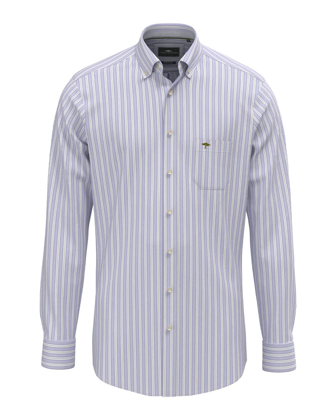Fynch-Hatton Shirts Fynch-Hatton Blue Fynch-Hatton Heritage Oxford Stripe Bd Ls Cobalt F674