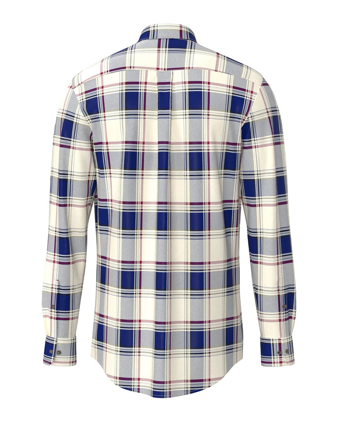 Fynch-Hatton Shirts Fynch-Hatton Blue Fynch-Hatton Herringbone Check Bd Ls Ink Blue F661