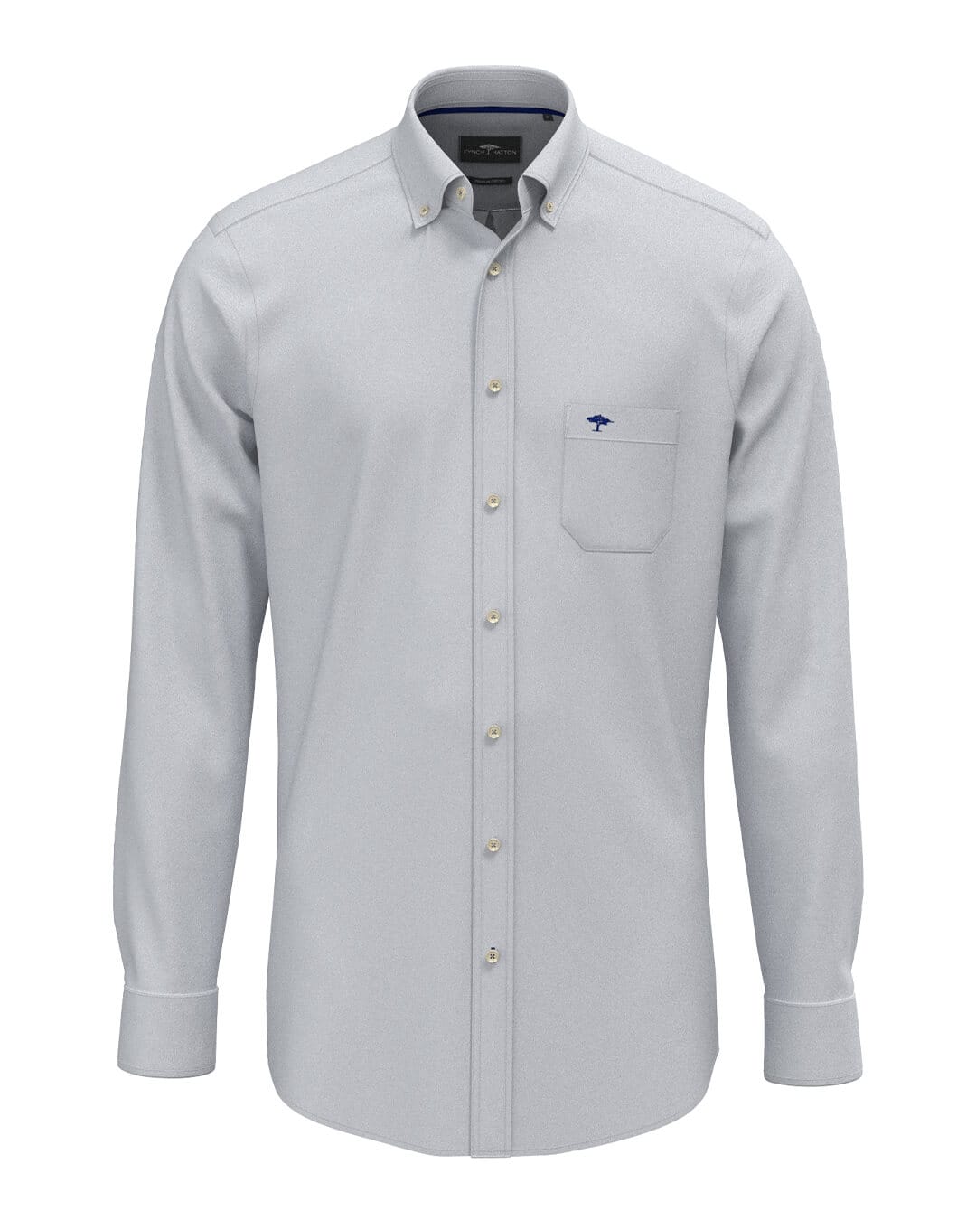 Fynch-Hatton Shirts Fynch-Hatton Blue Fynch-Hatton Washed Oxford Solid Bd Ls Air Blue F660