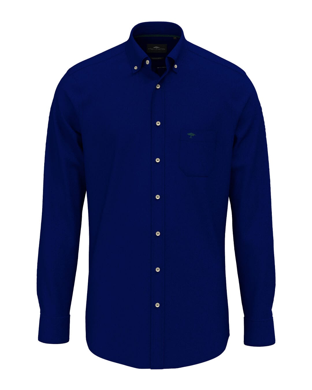Fynch-Hatton Shirts Fynch-Hatton Blue Fynch-Hatton Washed Oxford Solid Bd Ls Ink Blue F661