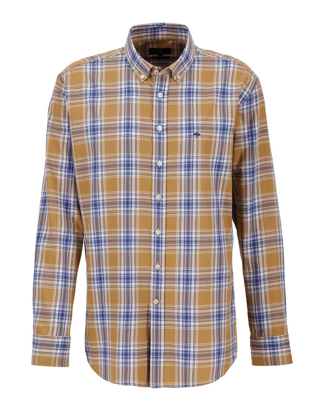 Fynch-Hatton Shirts Fynch-Hatton Brown Combi Checked Moder Fit Shirt
