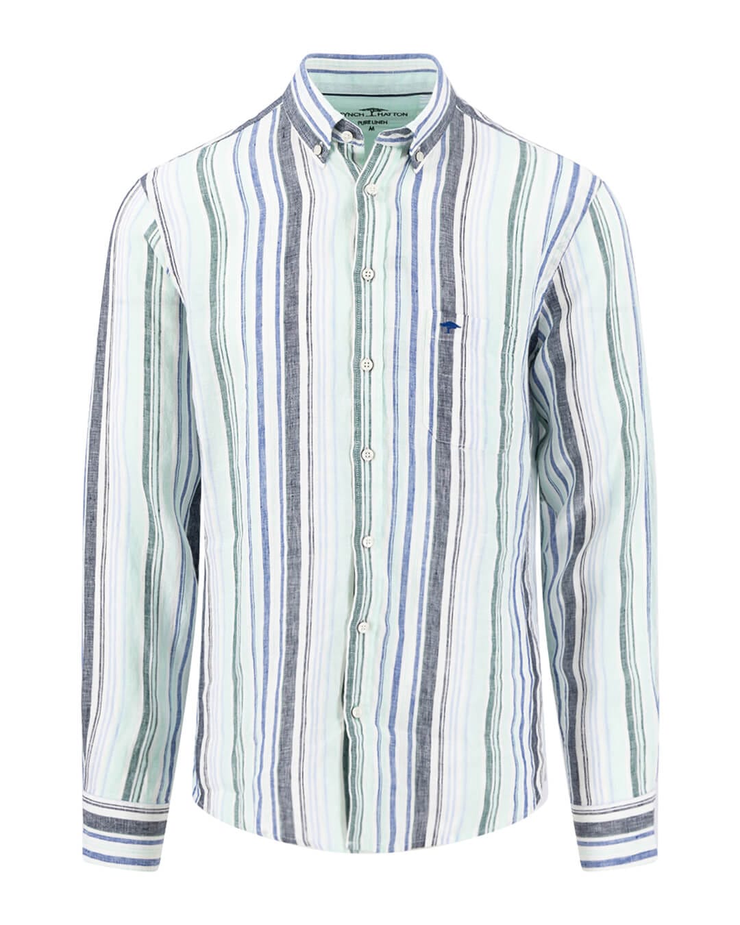 Fynch-Hatton Shirts Fynch-Hatton Colorful Linen Stripes Bd Ls Mint