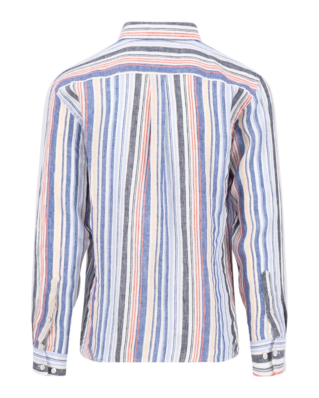 Fynch-Hatton Shirts Fynch-Hatton Colorful Linen Stripes Bd Ls Tangerine