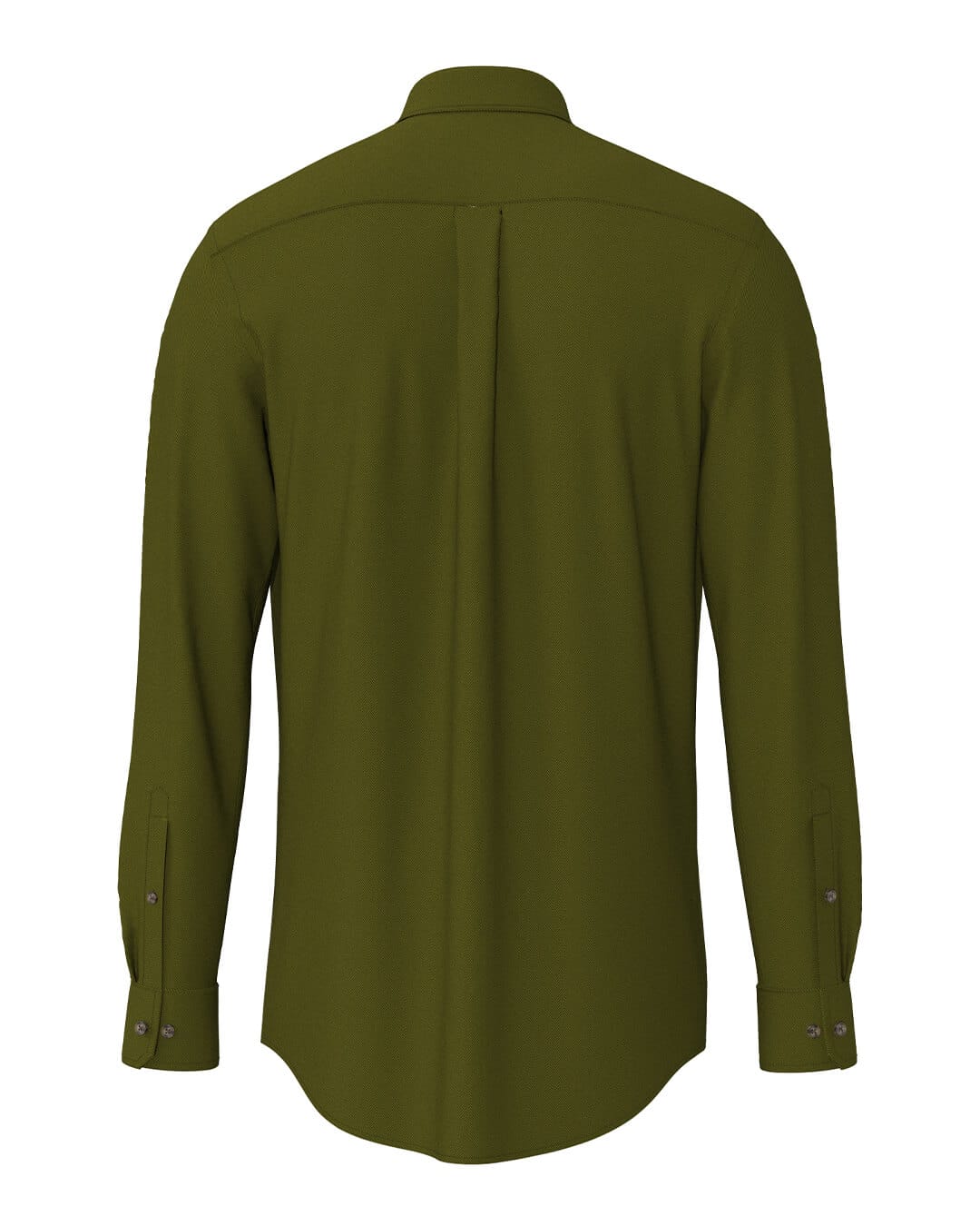 Fynch-Hatton Shirts Fynch-Hatton Dark Green Essential Herringbone Button-Down Long Sleeve Shirt