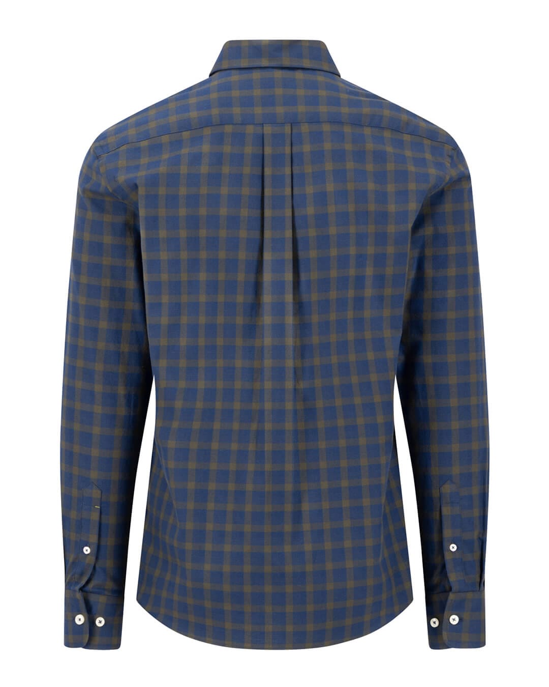 Fynch-Hatton Shirts Fynch-Hatton Dark Green Two Tone Check Button-Down Long Sleeve Shirt