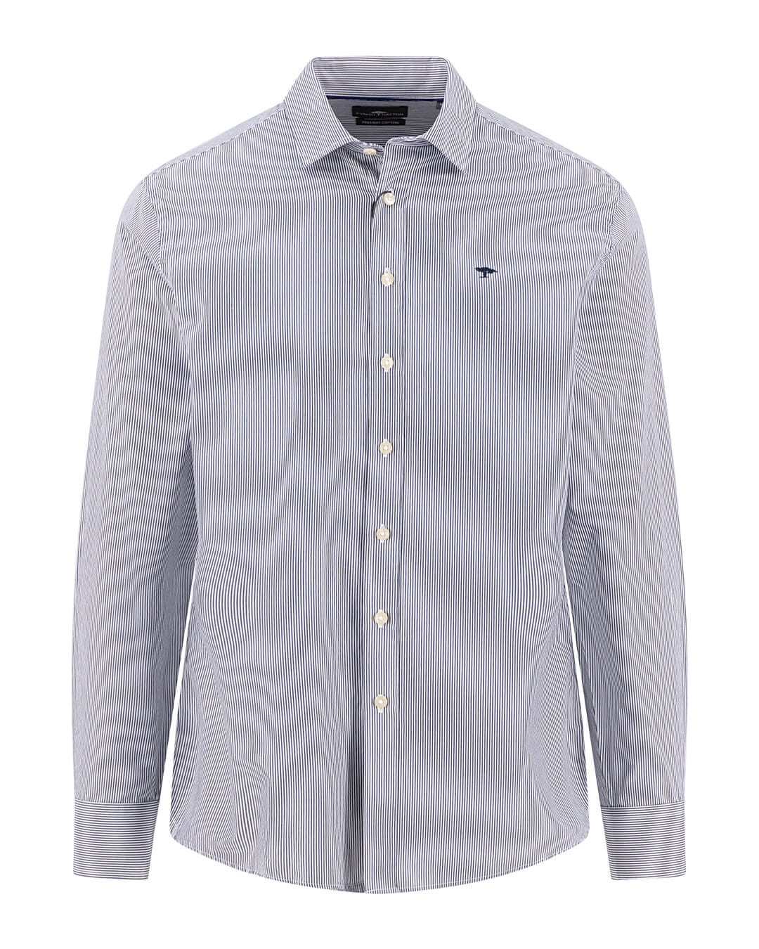 Fynch-Hatton Shirts Fynch-Hatton Essential Stripe Kent Ls Navy