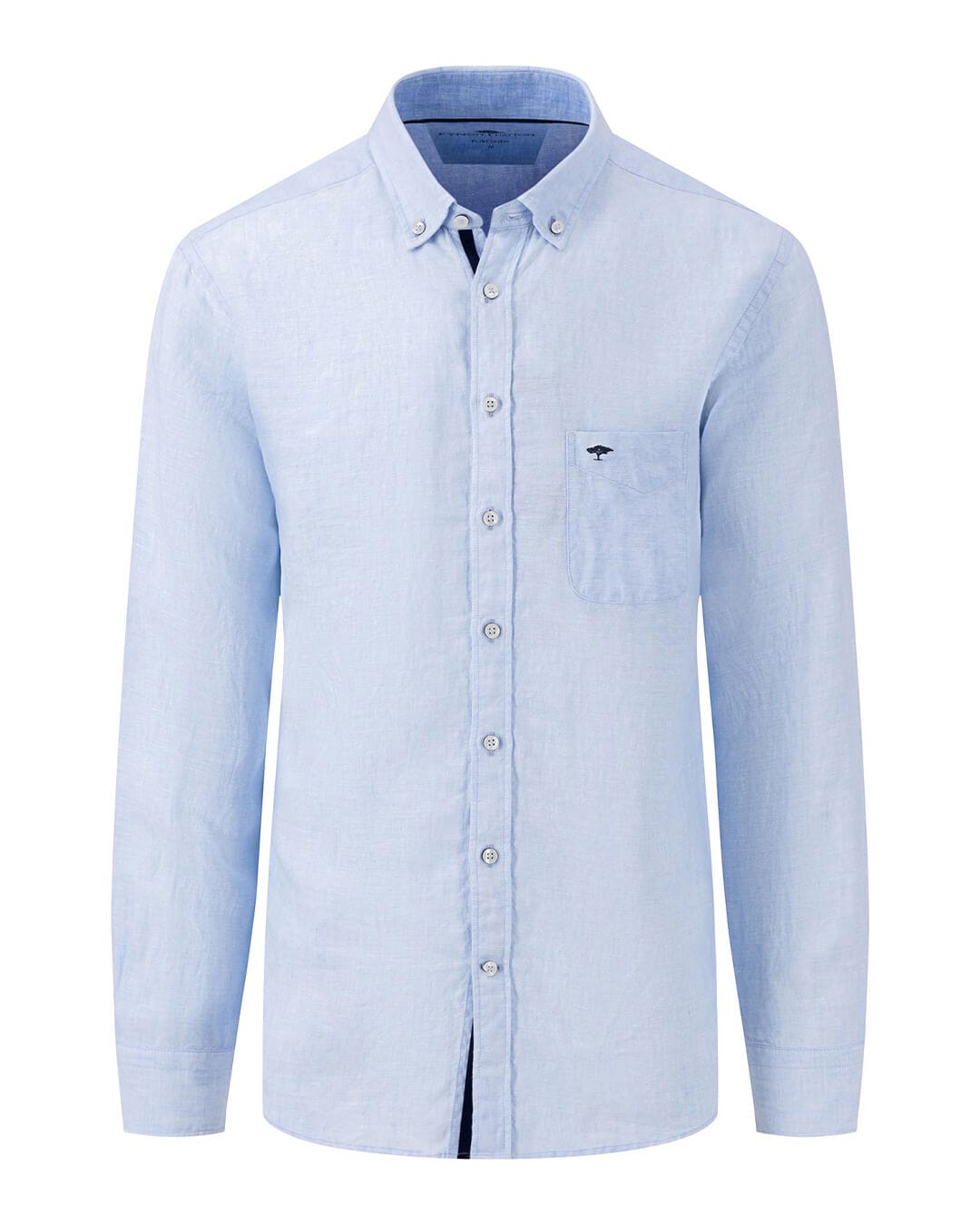 Fynch-Hatton Shirts Fynch-Hatton Light Blue Pure Linen Long Sleeved Shirt