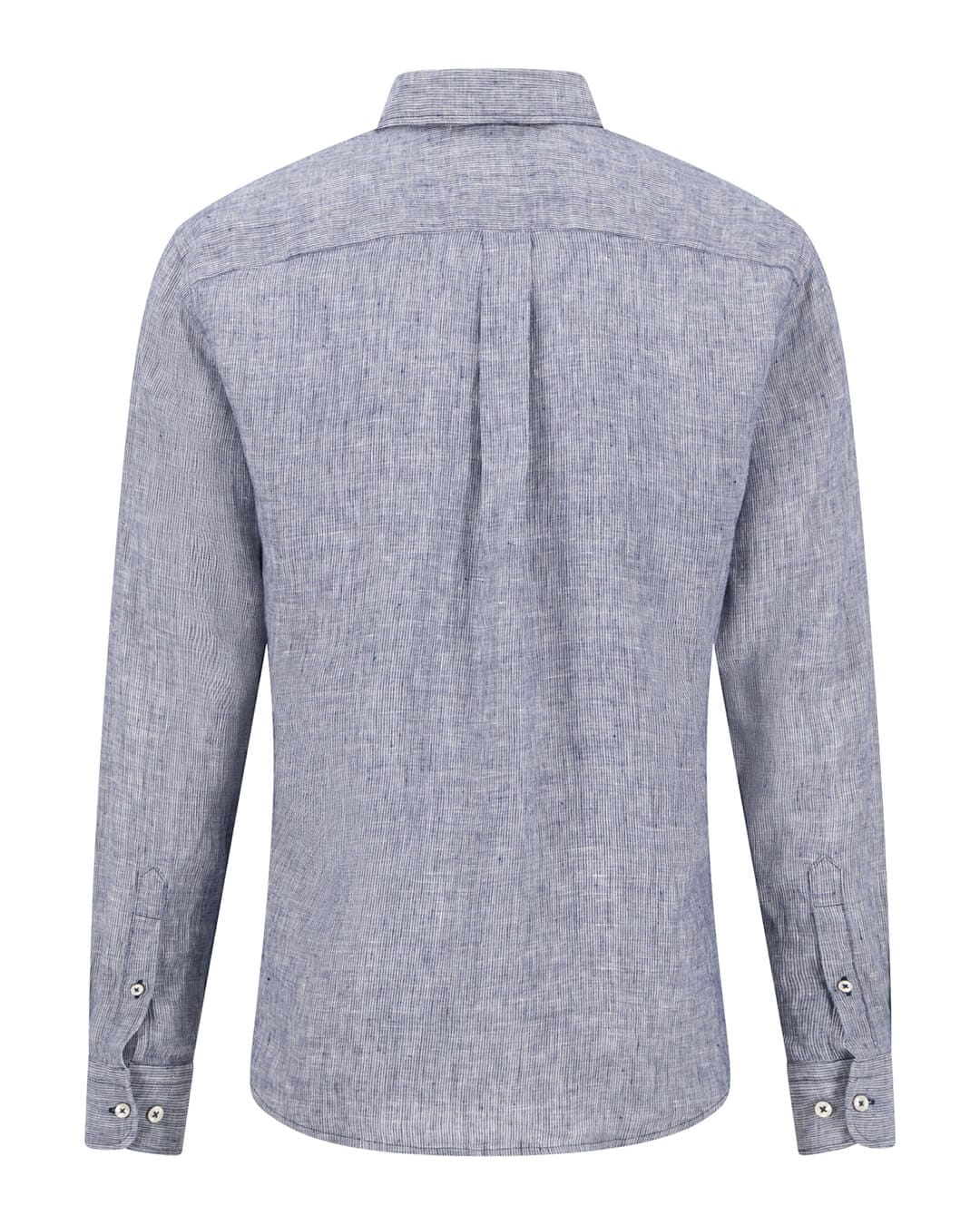 Fynch-Hatton Shirts Fynch-Hatton Linen Stripe Bd Ls Navy