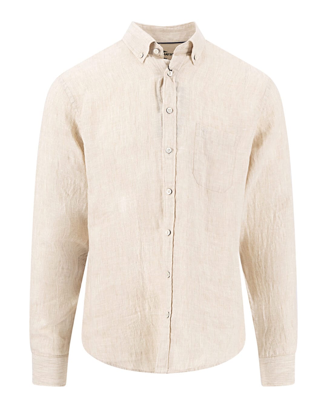 Fynch-Hatton Shirts Fynch-Hatton Linen Stripe Bd Ls Sand