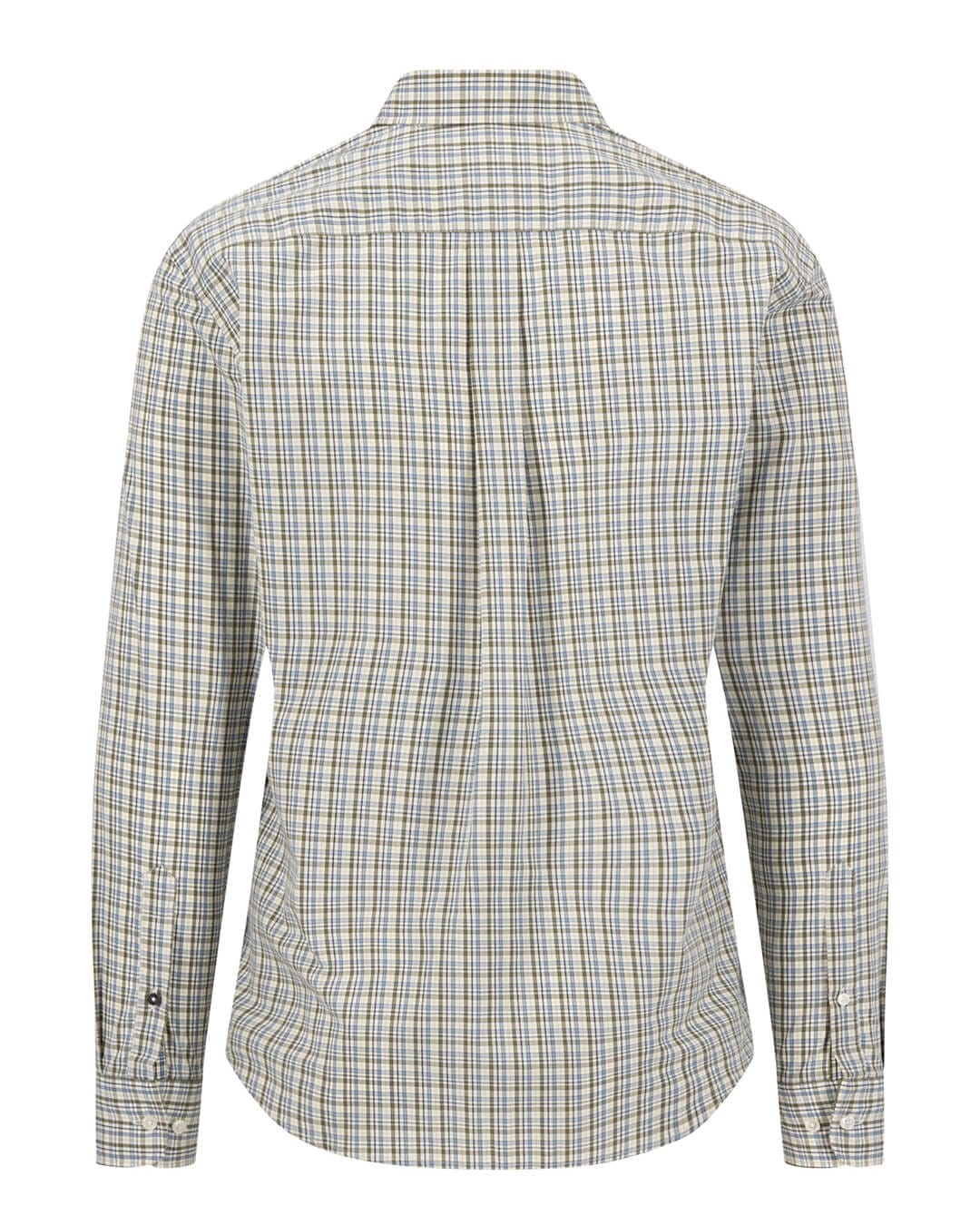 Fynch-Hatton Shirts Fynch-Hatton Moss Green Colourful Check Button-Down Long Sleeve Shirt