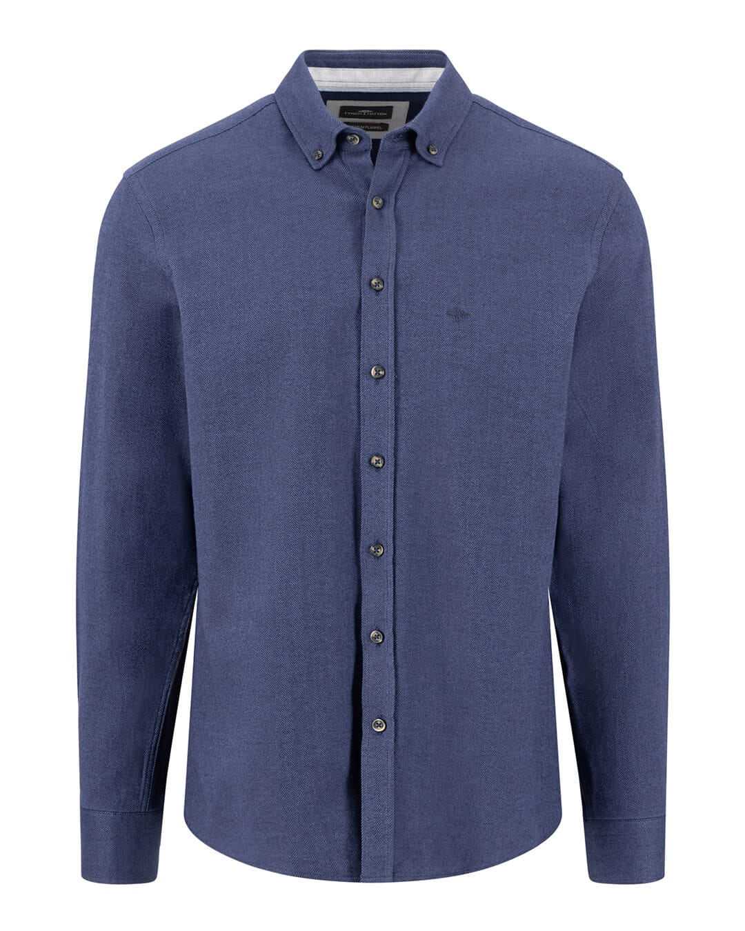 Fynch-Hatton Shirts Fynch-Hatton Navy Fynch-Hatton Essential Herringbone Bd Ls Navy F685