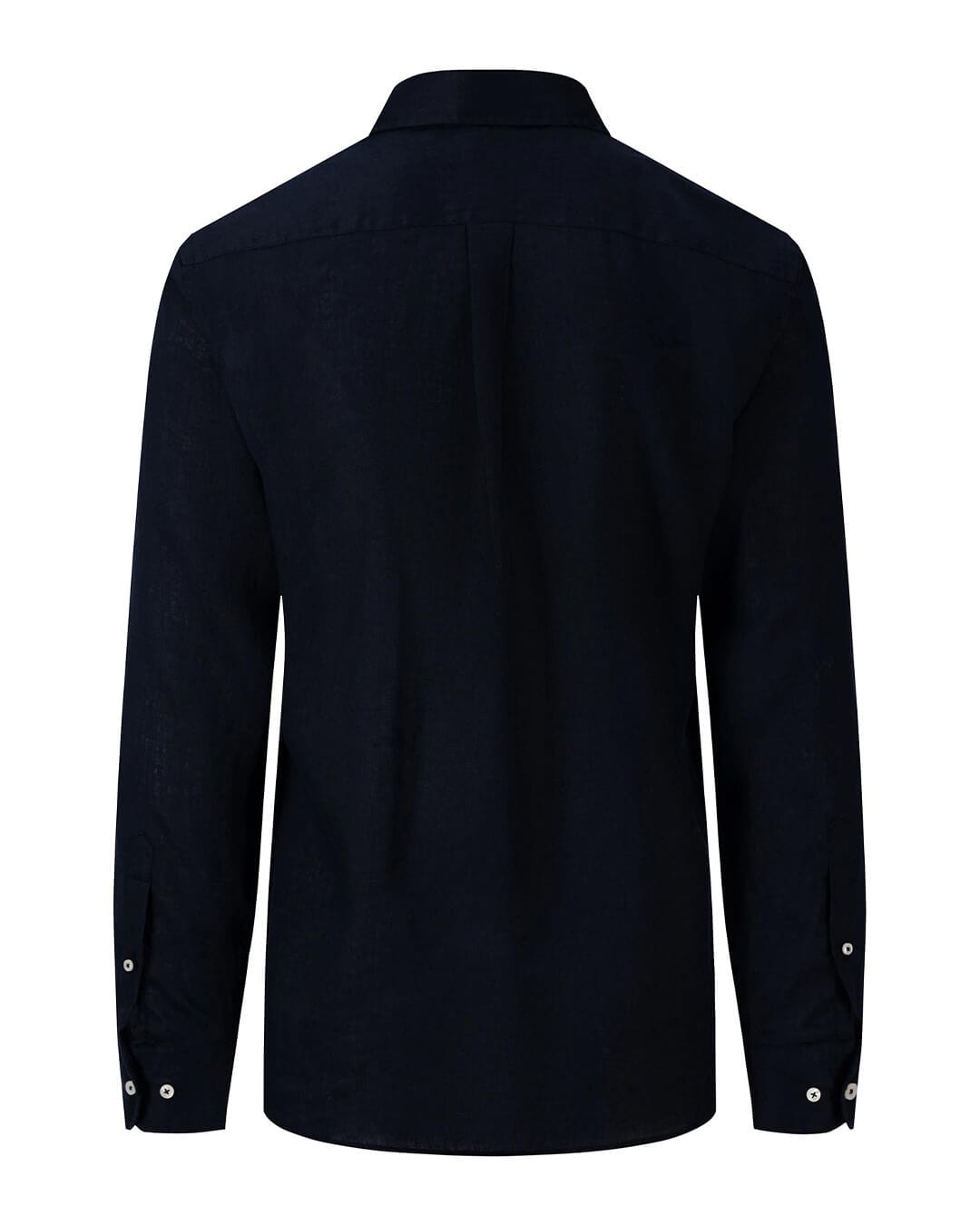 Fynch-Hatton Shirts Fynch-Hatton Navy Pure Linen Long Sleeved Shirt