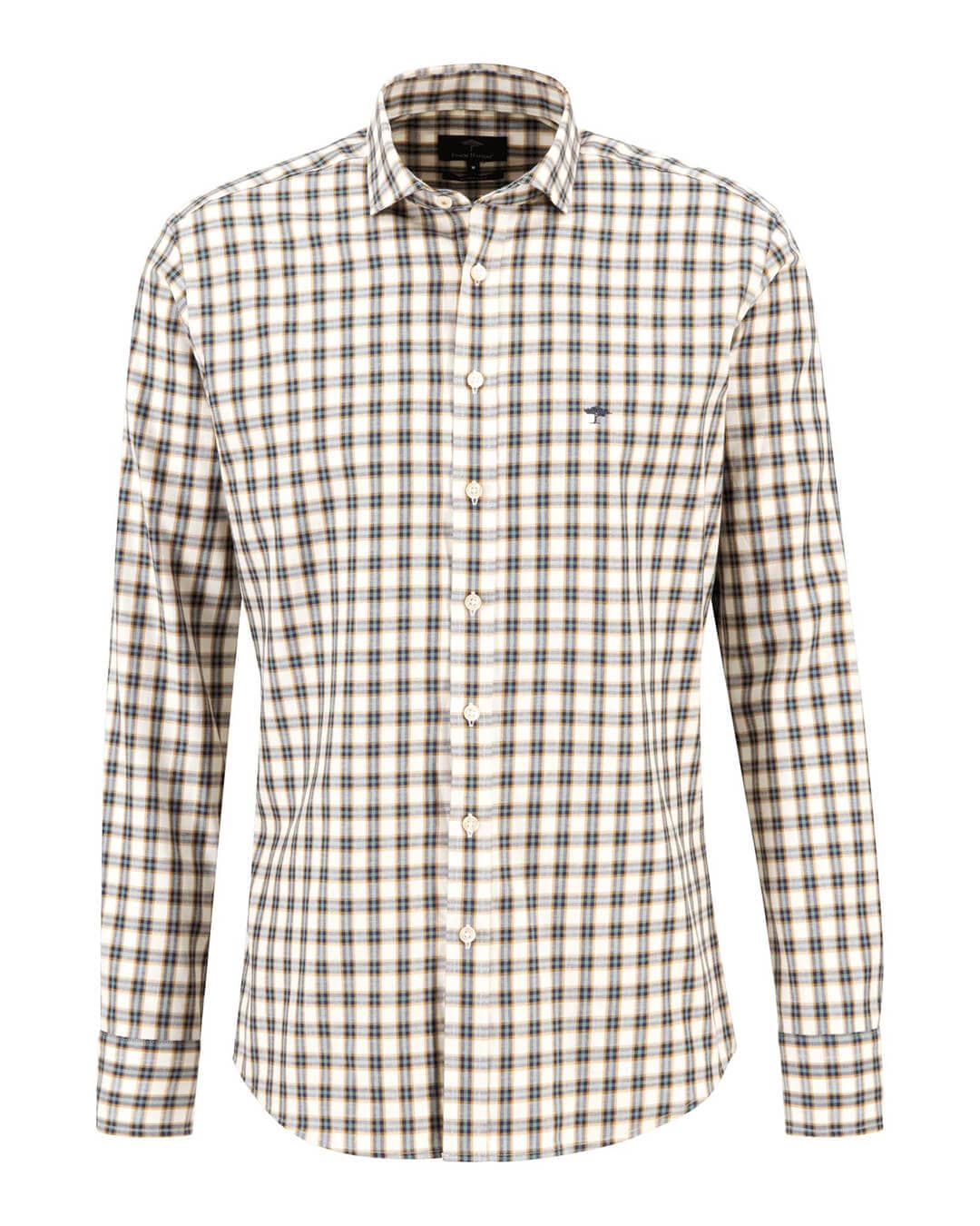 Fynch-Hatton Shirts Fynch-Hatton Off White Combi Checked Modern Fit Shirt