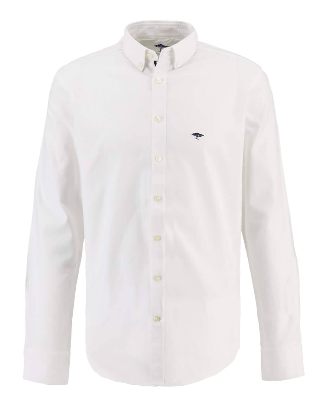 Fynch-Hatton Shirts Fynch-Hatton Off White Washed Oxford Shirt